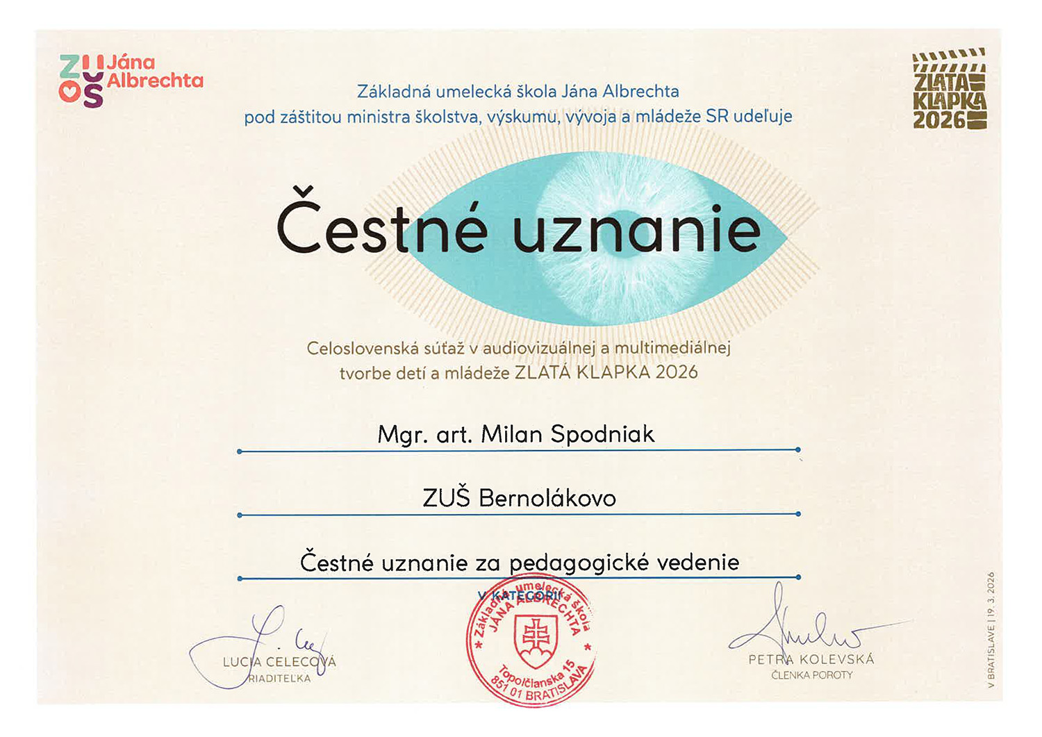 2026 03 Milan Spodniak Pedagogicke vedenie