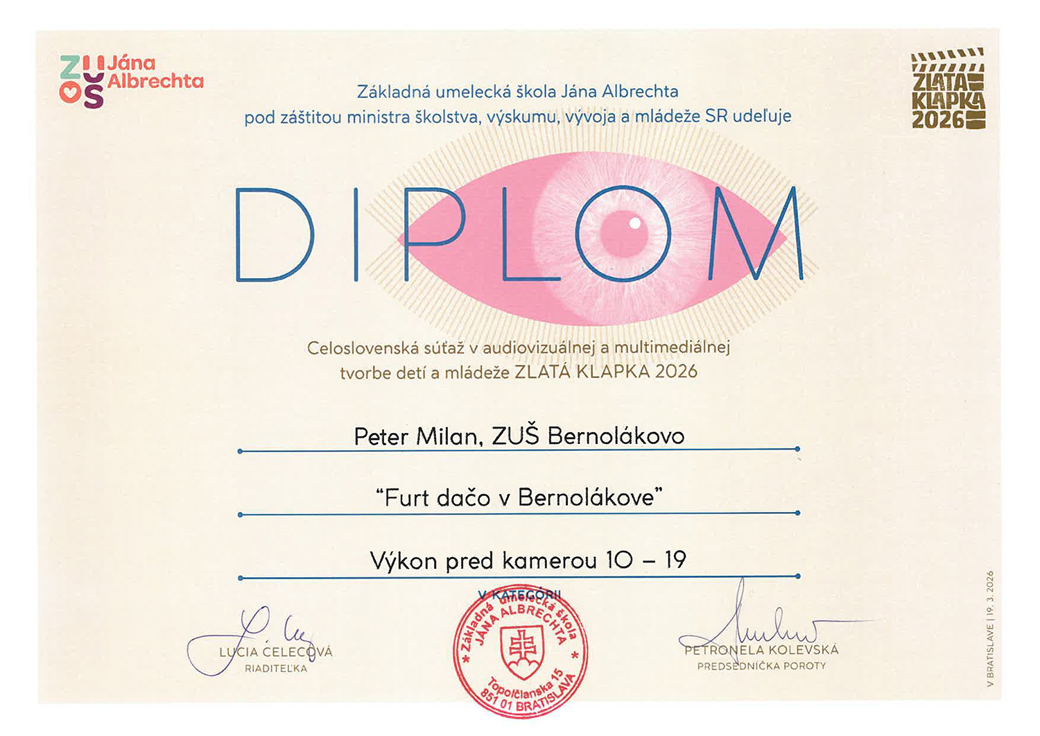 2026 03 Peter Milan Vykon pred kamerou 10 19 rokov