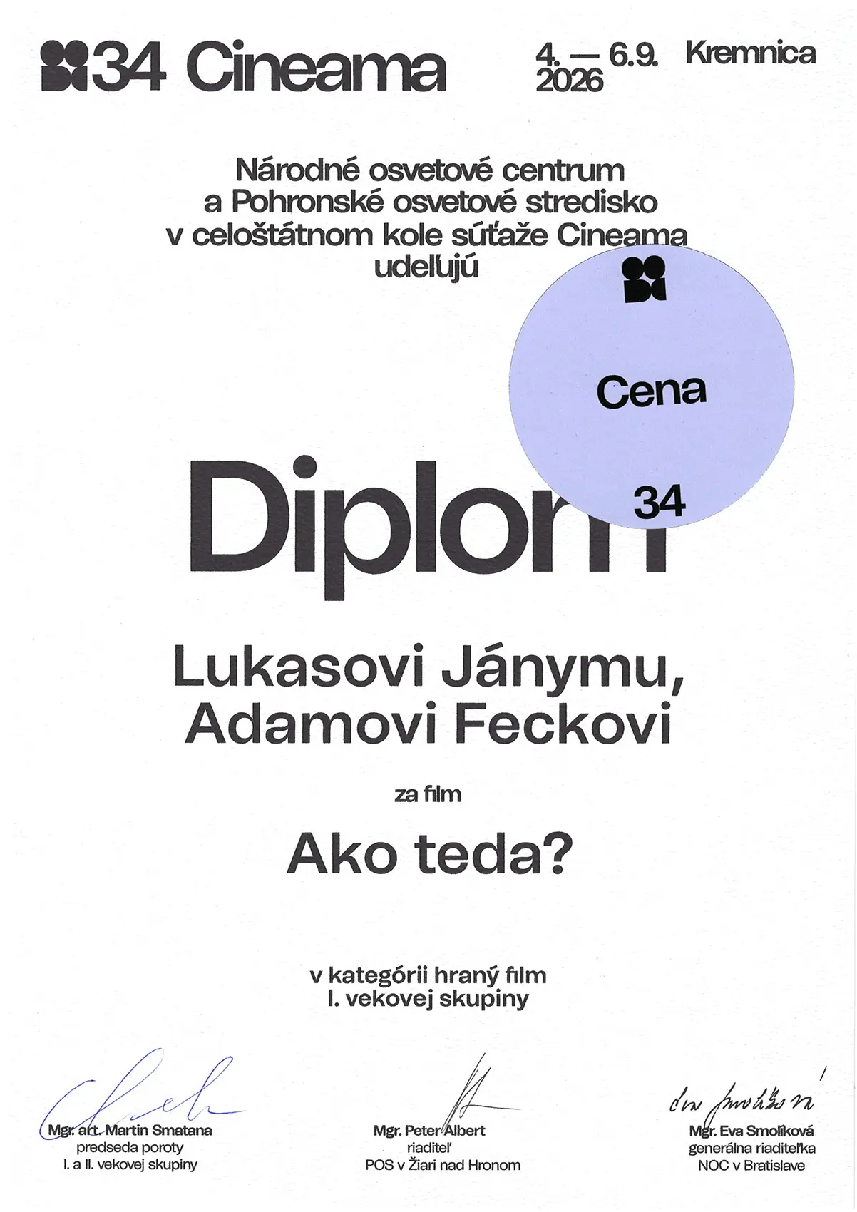 2026 09 AMT Ako teda Cena Hrany film I vekovej skupiny